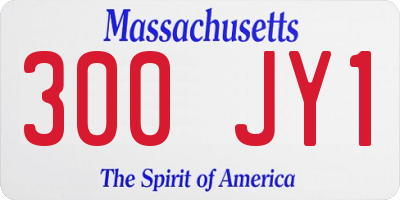 MA license plate 300JY1