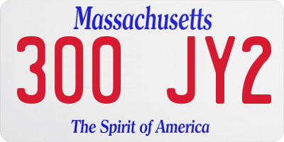 MA license plate 300JY2