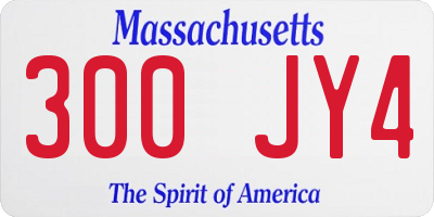 MA license plate 300JY4