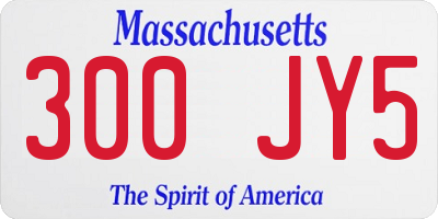 MA license plate 300JY5