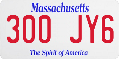 MA license plate 300JY6