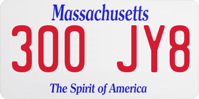 MA license plate 300JY8