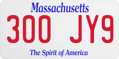 MA license plate 300JY9