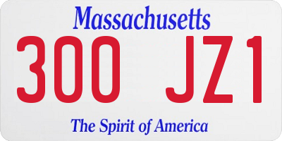 MA license plate 300JZ1