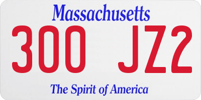 MA license plate 300JZ2