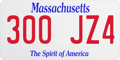 MA license plate 300JZ4
