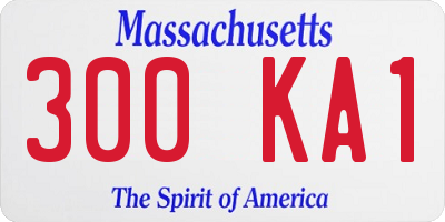 MA license plate 300KA1