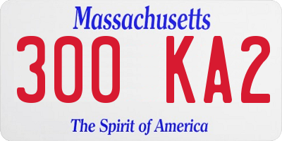 MA license plate 300KA2