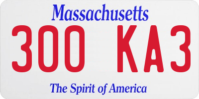 MA license plate 300KA3