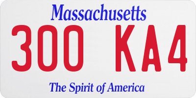 MA license plate 300KA4