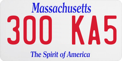 MA license plate 300KA5