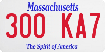 MA license plate 300KA7