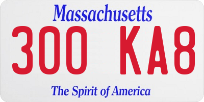 MA license plate 300KA8