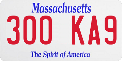 MA license plate 300KA9