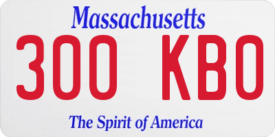 MA license plate 300KB0
