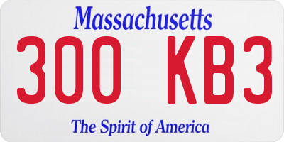 MA license plate 300KB3