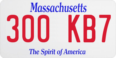 MA license plate 300KB7