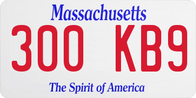 MA license plate 300KB9