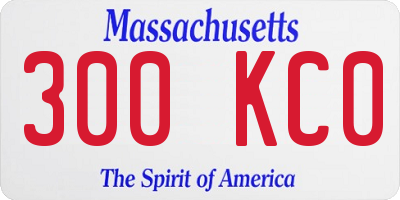 MA license plate 300KC0