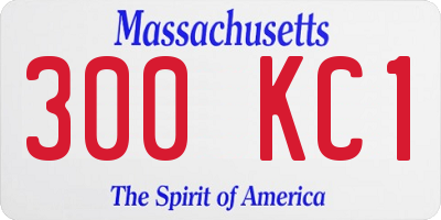 MA license plate 300KC1