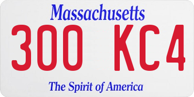 MA license plate 300KC4