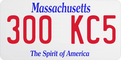 MA license plate 300KC5