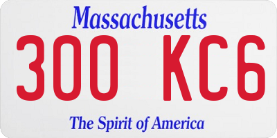 MA license plate 300KC6