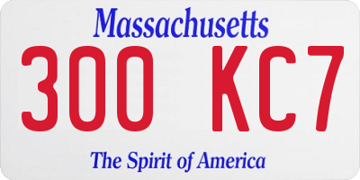 MA license plate 300KC7
