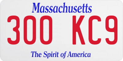MA license plate 300KC9