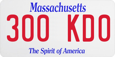 MA license plate 300KD0