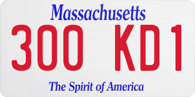 MA license plate 300KD1