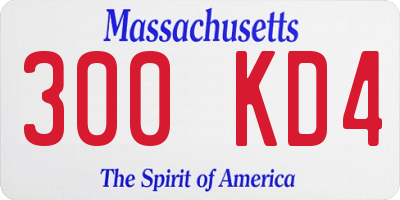MA license plate 300KD4