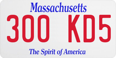 MA license plate 300KD5