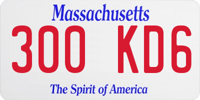 MA license plate 300KD6