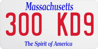 MA license plate 300KD9