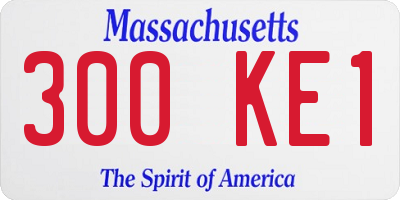 MA license plate 300KE1