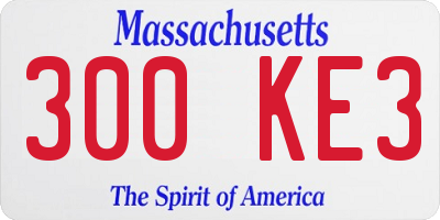 MA license plate 300KE3