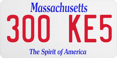 MA license plate 300KE5
