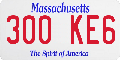 MA license plate 300KE6