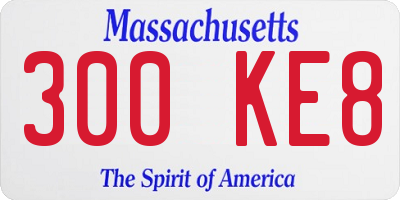 MA license plate 300KE8