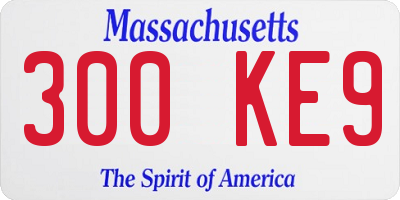 MA license plate 300KE9