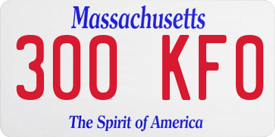 MA license plate 300KF0