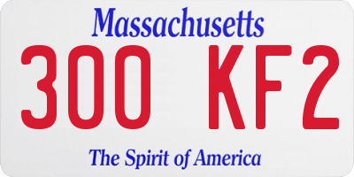 MA license plate 300KF2