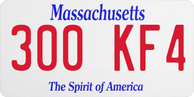 MA license plate 300KF4