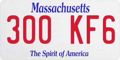 MA license plate 300KF6