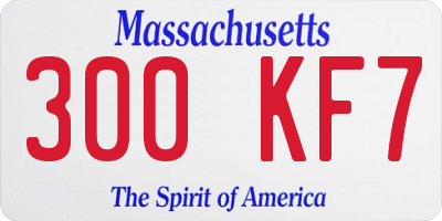 MA license plate 300KF7