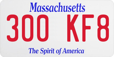 MA license plate 300KF8