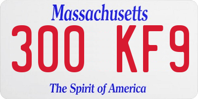 MA license plate 300KF9