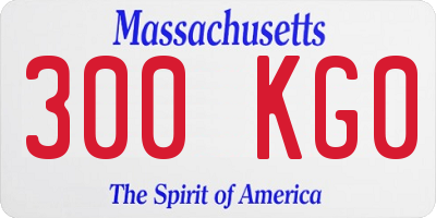 MA license plate 300KG0