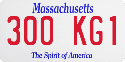 MA license plate 300KG1